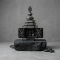 Jagannath Miniature Temple in Black Stone | 8 Inch | Handcrafted Odisha Stone Sculpture