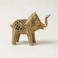 Handcrafted Brass Elephant Figurine | Dhokra Tribal Art | Handmade Brass Decor