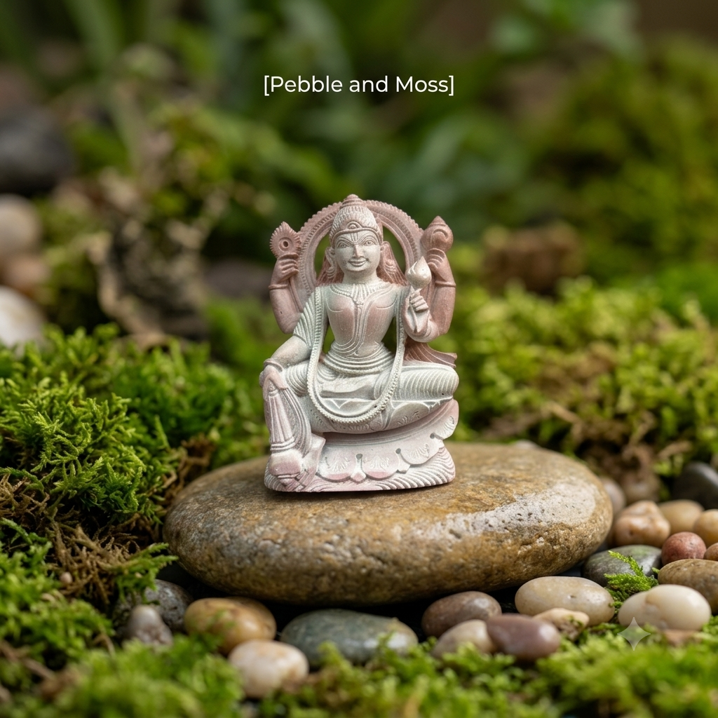 3 Inch Handcrafted Red Stone Goddess Lakshmi Idol | Mini Stone Statue for Home Temple & Décor