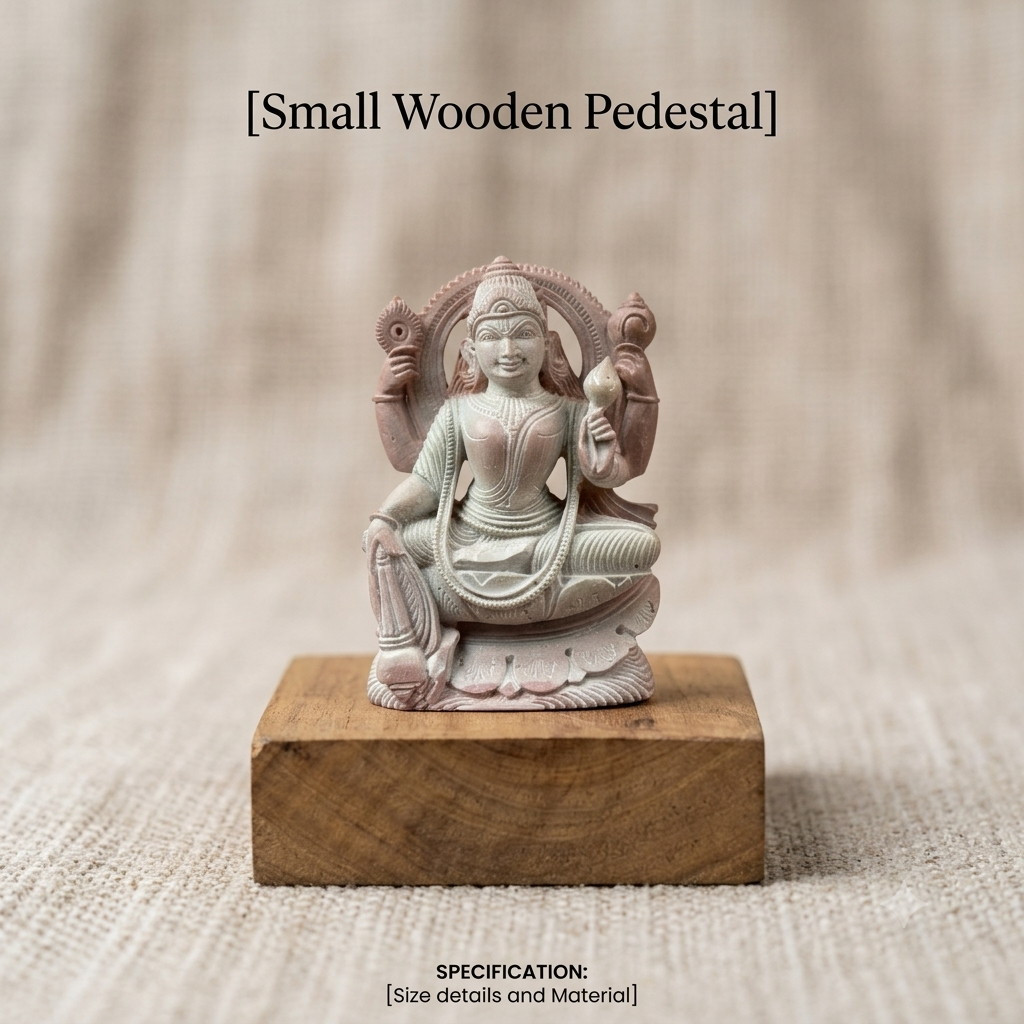 3 Inch Handcrafted Red Stone Goddess Lakshmi Idol | Mini Stone Statue for Home Temple & Décor