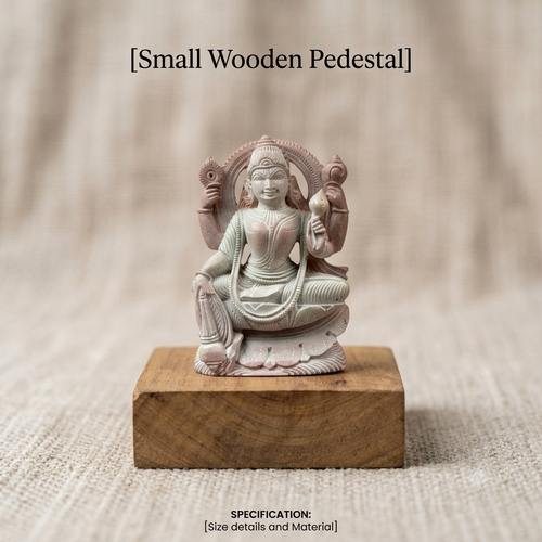 3 Inch Handcrafted Red Stone Goddess Lakshmi Idol | Mini Stone Statue for Home Temple & Décor