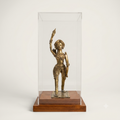 Handcrafted Dokra Birsa Munda Statue in Acrylic Display Case | Brass Tribal Heritage Sculpture | Bastar Art