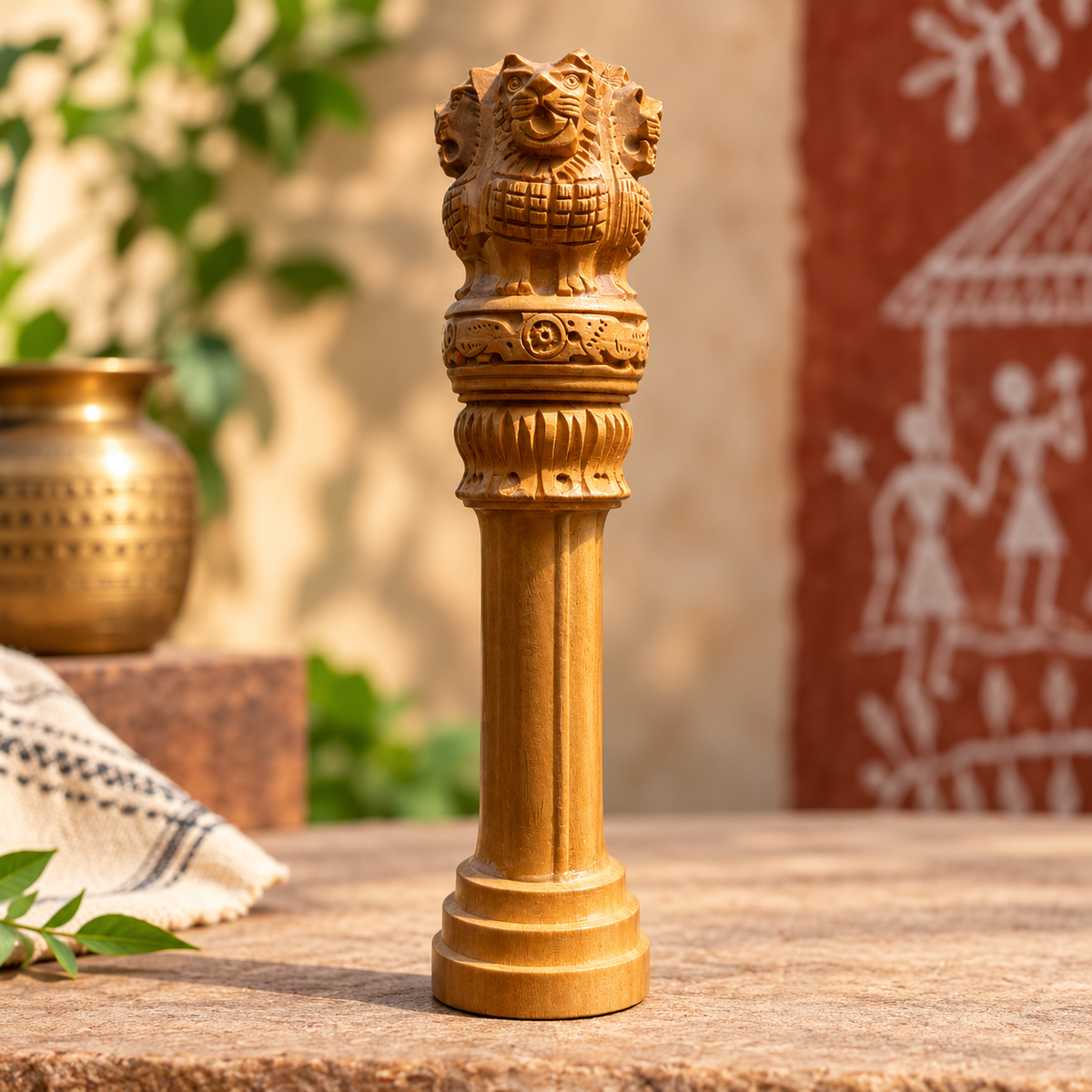 wooden-ashoka-lion-pillar-indian-handicraft