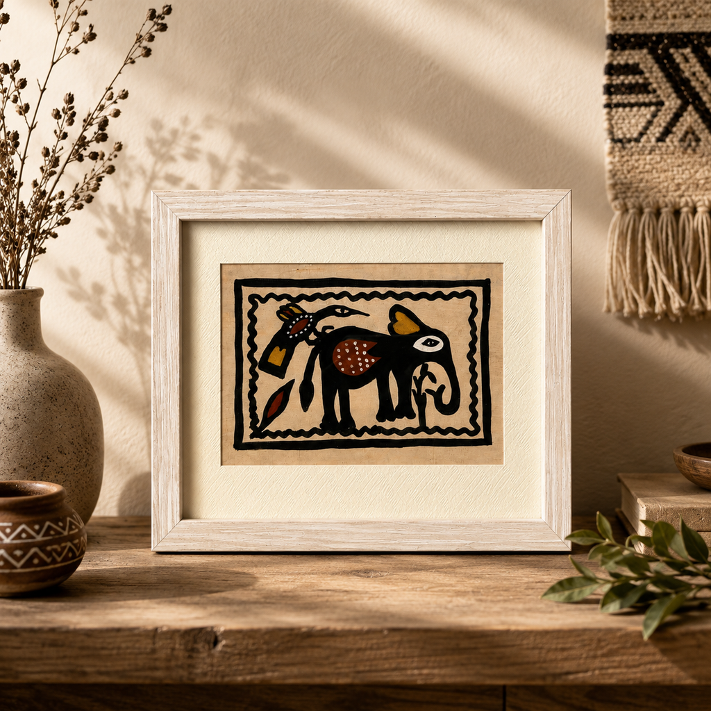 Sohrai Tribal Art | Premium Handcrafted Folk Painting | 25 × 19 cm