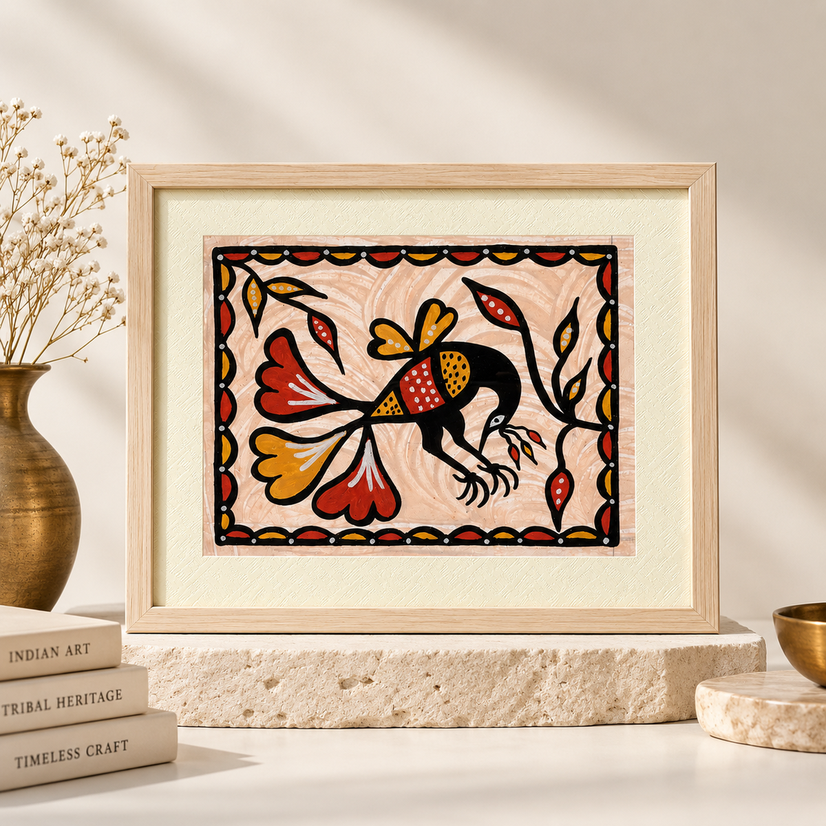 Sohrai Art | Premium Framed Tribal Art, 32 × 26 cm