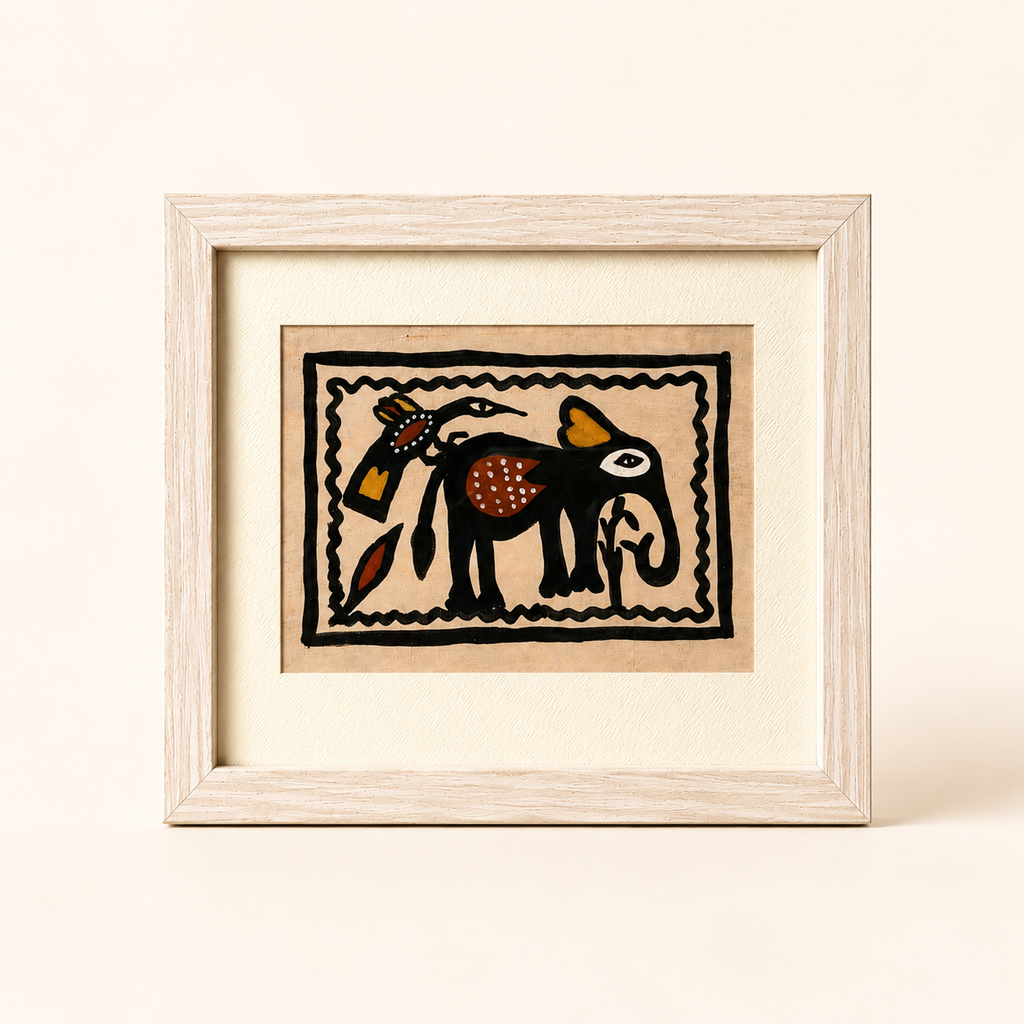 Sohrai Tribal Art | Premium Handcrafted Folk Painting | 25 × 19 cm