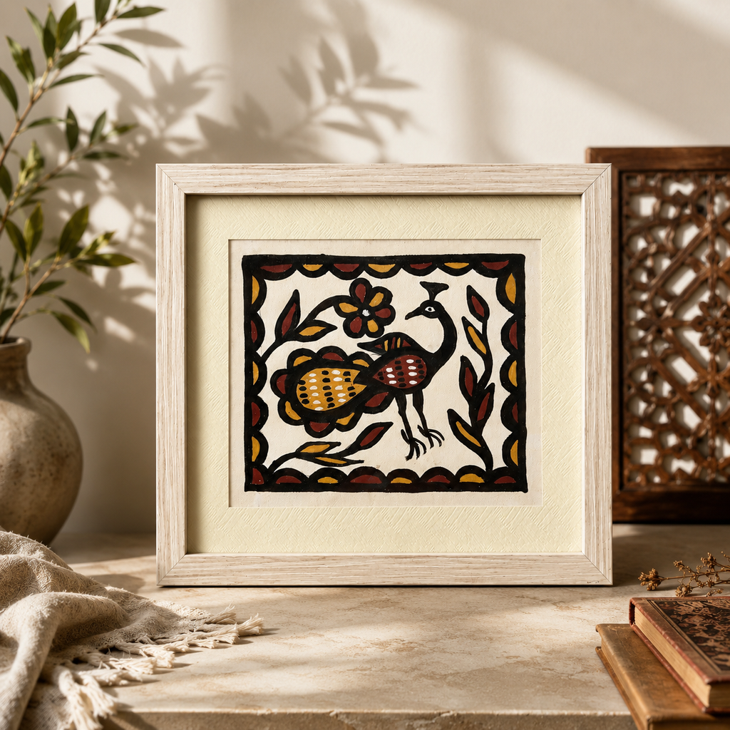 Sohrai Premium Art | Handcrafted Tribal Wall Art | 25 × 22 cm