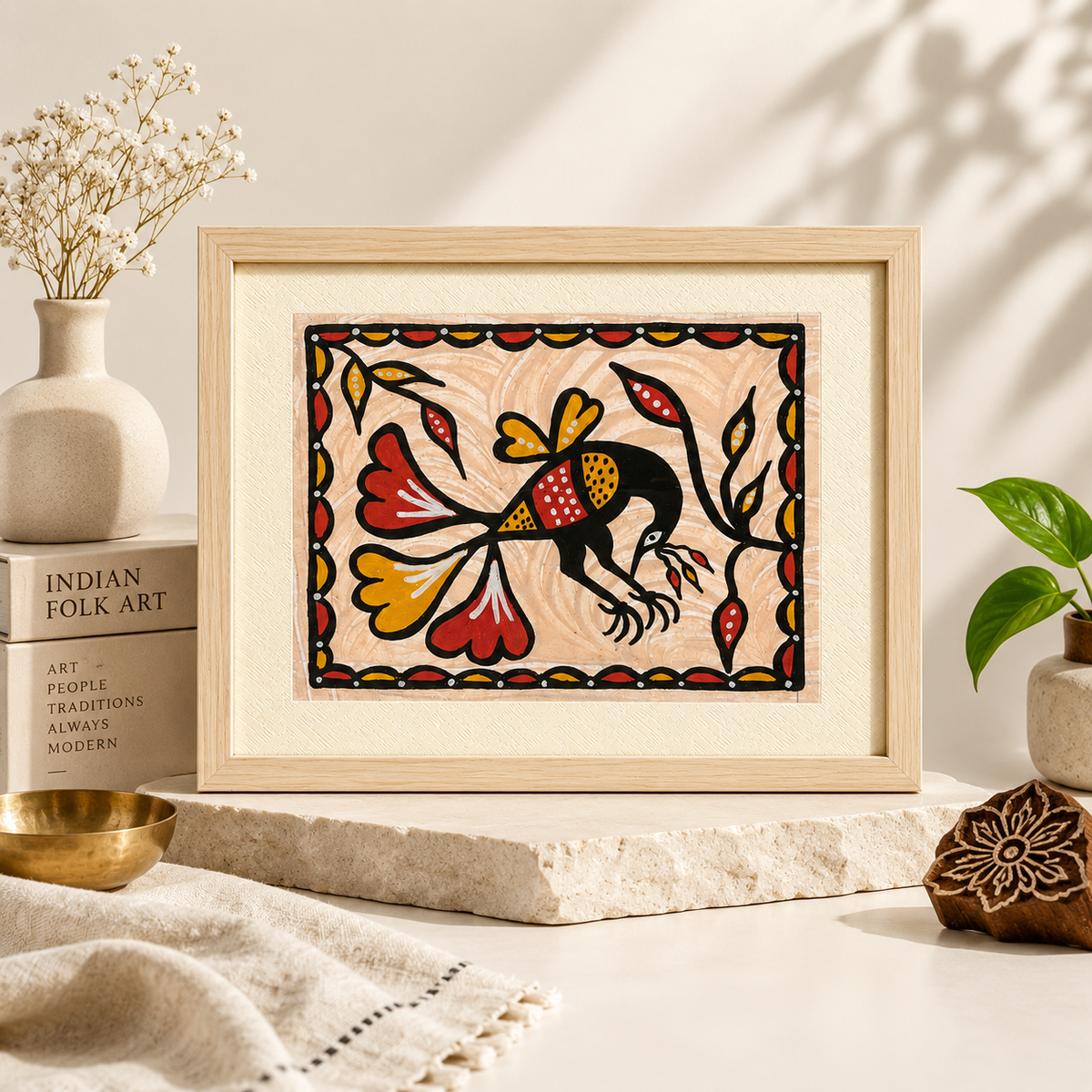 Sohrai Art | Premium Framed Tribal Art, 32 × 26 cm