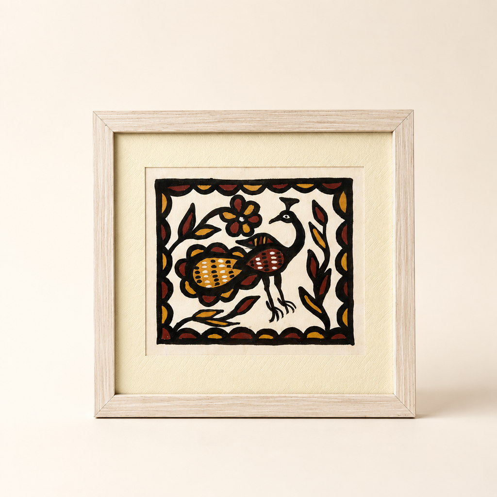 Sohrai Premium Art | Handcrafted Tribal Wall Art | 25 × 22 cm