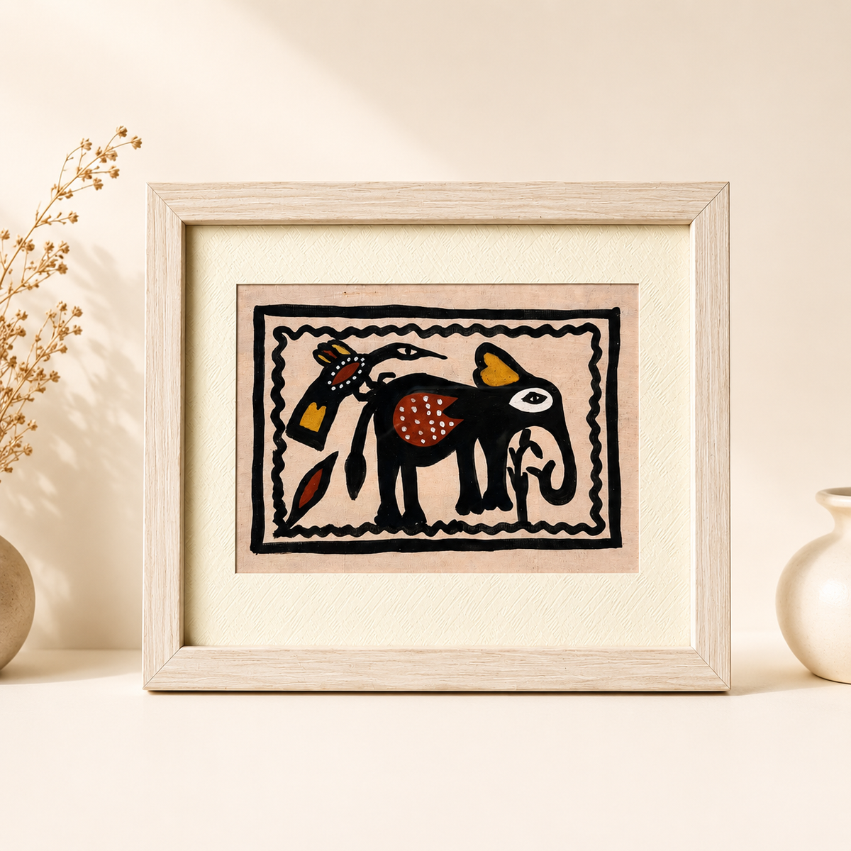 Sohrai Tribal Art | Premium Handcrafted Folk Painting | 25 × 19 cm