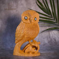 Wooden Hand-Carved Owl Showpiece – Jaipur Handicraft
