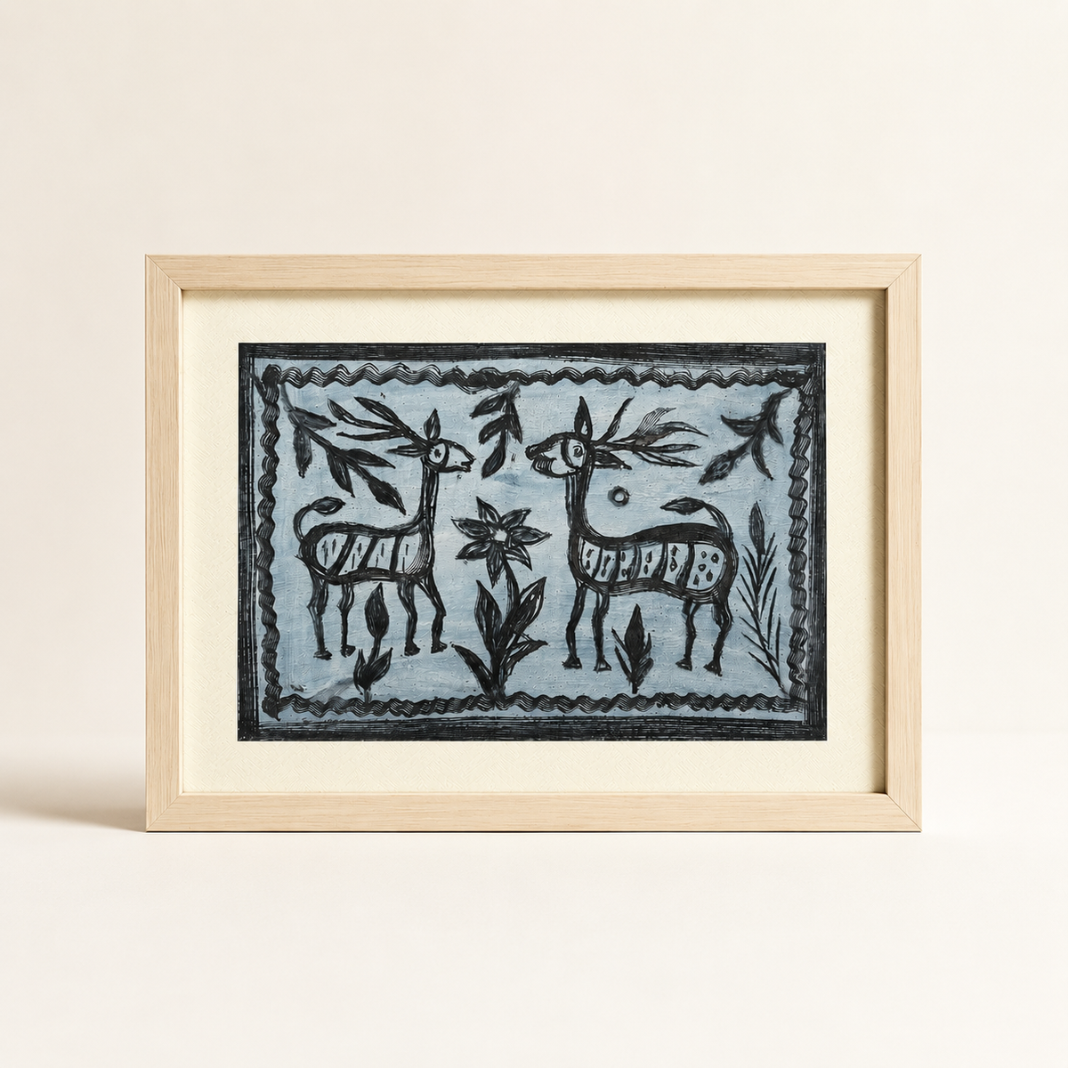 Khovar Tribal Art, Framed Folk Art from Jharkhand